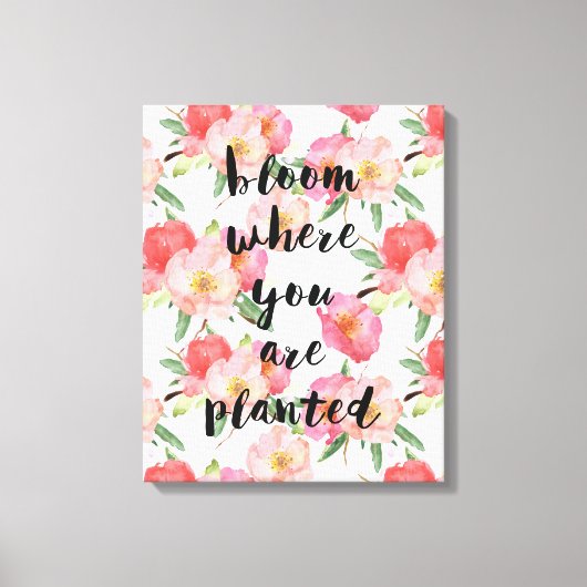 Toile Fleur Où Vous Avez Planté Aquarelle Rose Floral (Recto)