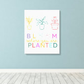Toile Fleur Où Vous Êtes Plantée Motivation (Insitu (Plancher de Bois))