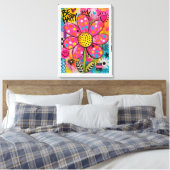 Toile Fleur Pop Art Colorée et Heureuse (Insitu(Chambre))