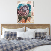 Toile Fleur Princess Pastel Marine Bleu Blush Rose Flora (Insitu(Chambre))