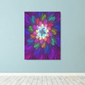 Toile Fleur psychédélique colorée Art fractal Abstrait (Insitu (Plancher de Bois))