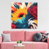 Toile Fleur Radieuse – Expression Florale Abstraite Auda (Insitu(Salon))