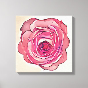 Toile Fleur rose