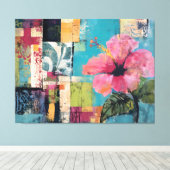 Toile Fleur rose Abstraite (Insitu (Plancher de Bois))