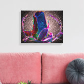 Toile Fleur Rose bleu Abstrait (Insitu(Salon))