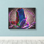 Toile Fleur Rose bleu Abstrait (Insitu (Plancher de Bois))