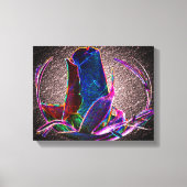 Toile Fleur Rose bleu Abstrait (Recto)