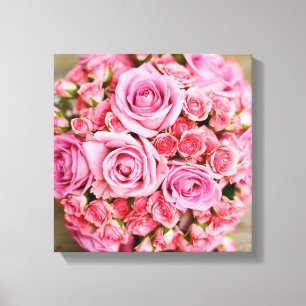 Toile Fleur Rose Bouquet
