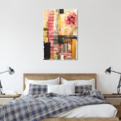Toile Fleur rose et notes de musique (Insitu(Chambre))