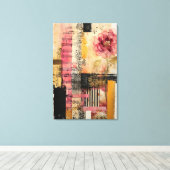 Toile Fleur rose et notes de musique (Insitu (Plancher de Bois))