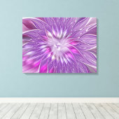 Toile Fleur Rose Violet Passion Abstrait Art Fractal (Insitu (Plancher de Bois))