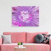 Toile Fleur Rose Violet Passion Abstrait Art Fractal (Insitu(Salon))