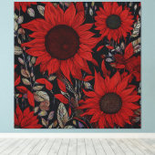 Toile Fleur rouge (Insitu (Plancher de Bois))