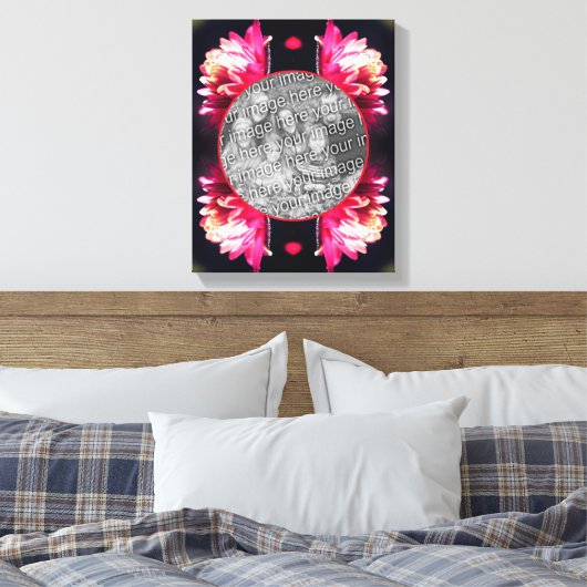Toile Fleur rouge dans un cadre de soleil Créez votre pr (Insitu(Chambre))