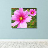 Toile Fleur sauvage de fleurs Cosmos roses (Insitu (Plancher de Bois))