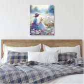 Toile Fleur sauvage romantique Meadow Girl (Insitu(Chambre))