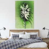 Toile Fleur sereine sur vert (Insitu(Chambre))