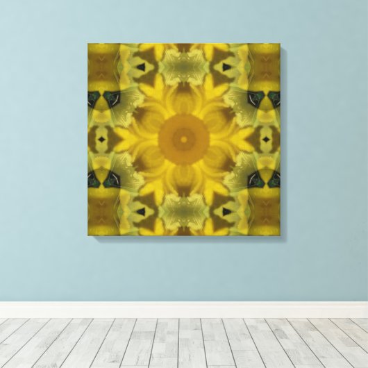 Toile Fleur soleil éclate dorée (Insitu (Plancher de Bois))