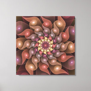 Toile Fleur surréaliste brillante Art fractal abstrait m