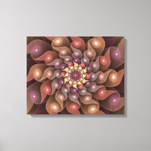 Toile Fleur surréaliste brillante Art fractal abstrait m