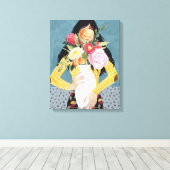 Toile Fleur Vase fille (Insitu (Plancher de Bois))