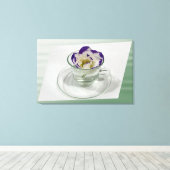 Toile Fleur violette blanche dans une tasse (Insitu (Plancher de Bois))