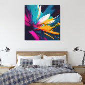 Toile Fleur Vivace – Énergie Florale Abstraite Explosive (Insitu(Chambre))