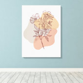 Toile Fleurs à main délicates sur la branche (Insitu (Plancher de Bois))