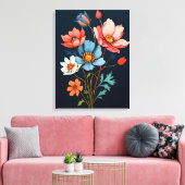 Toile Fleurs Abstraites (Insitu(Salon))