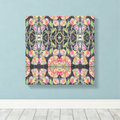 Toile Fleurs Abstraites en Techniques Mixtes (Insitu (Plancher de Bois))