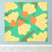 Toile Fleurs Abstraites Rétro (Insitu (Plancher de Bois))