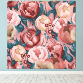 Toile Fleurs beiges (Insitu (Plancher de Bois))