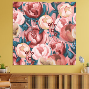Toile Fleurs beiges