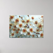 Toile Fleurs Blanches et Crème avec Centres Orange – Abs (Recto)