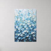 Toile Fleurs Bleues et Blanches avec Abstrait à Dégradé (Recto)