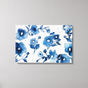 Toile Fleurs bleues indépendantes