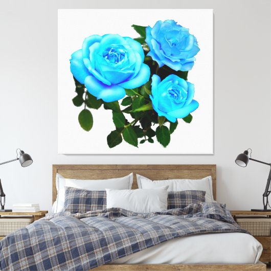 Toile Fleurs bleues roses bleues (Insitu(Chambre))