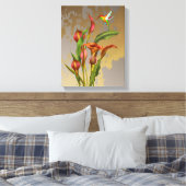 Toile Fleurs - Calla Lilies et colibri (Insitu(Chambre))