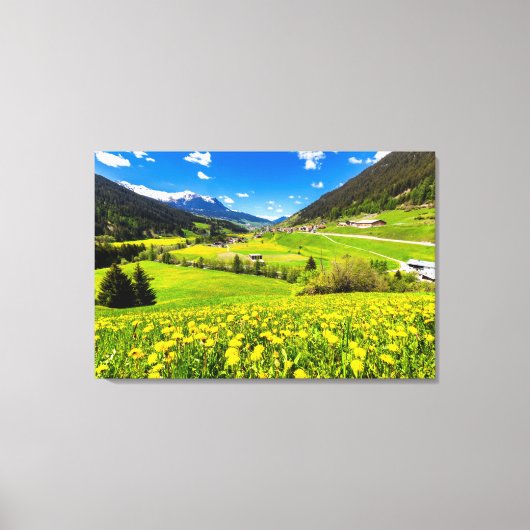 Toile Fleurs | Canton des Grisons de Dandelion, Suisse (Recto)