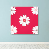 Toile Fleurs cardiaques sur Crimson Red (Insitu (Plancher de Bois))