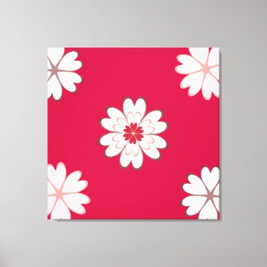 Toile Fleurs cardiaques sur Crimson Red (Recto)
