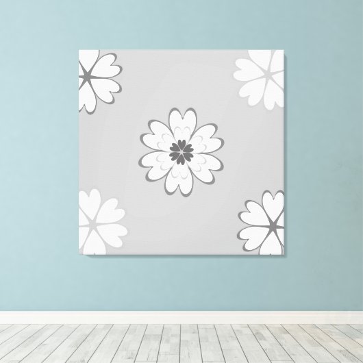 Toile Fleurs cardiaques sur gris clair (Insitu (Plancher de Bois))