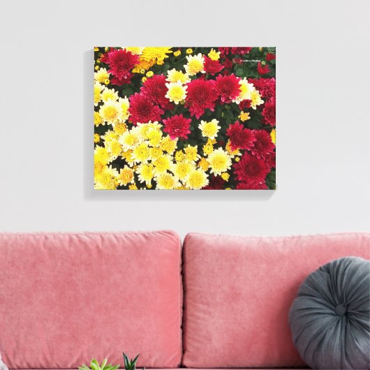 Toile Fleurs Chrysanthème d'automne en or rouge (Insitu(Salon))