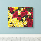 Toile Fleurs Chrysanthème d'automne en or rouge (Insitu (Plancher de Bois))