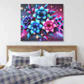 Toile Fleurs colorées 3D (Insitu(Chambre))