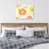 Toile Fleurs colorées et papillons (Insitu(Chambre))
