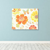 Toile Fleurs colorées et papillons (Insitu (Plancher de Bois))
