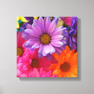 Toile Fleurs colorées Faisières Canvas simple