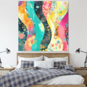 Toile Fleurs Colorées Vague (Insitu(Chambre))