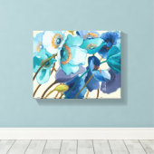 Toile Fleurs dans différentes nuances de violet et de bl (Insitu (Plancher de Bois))